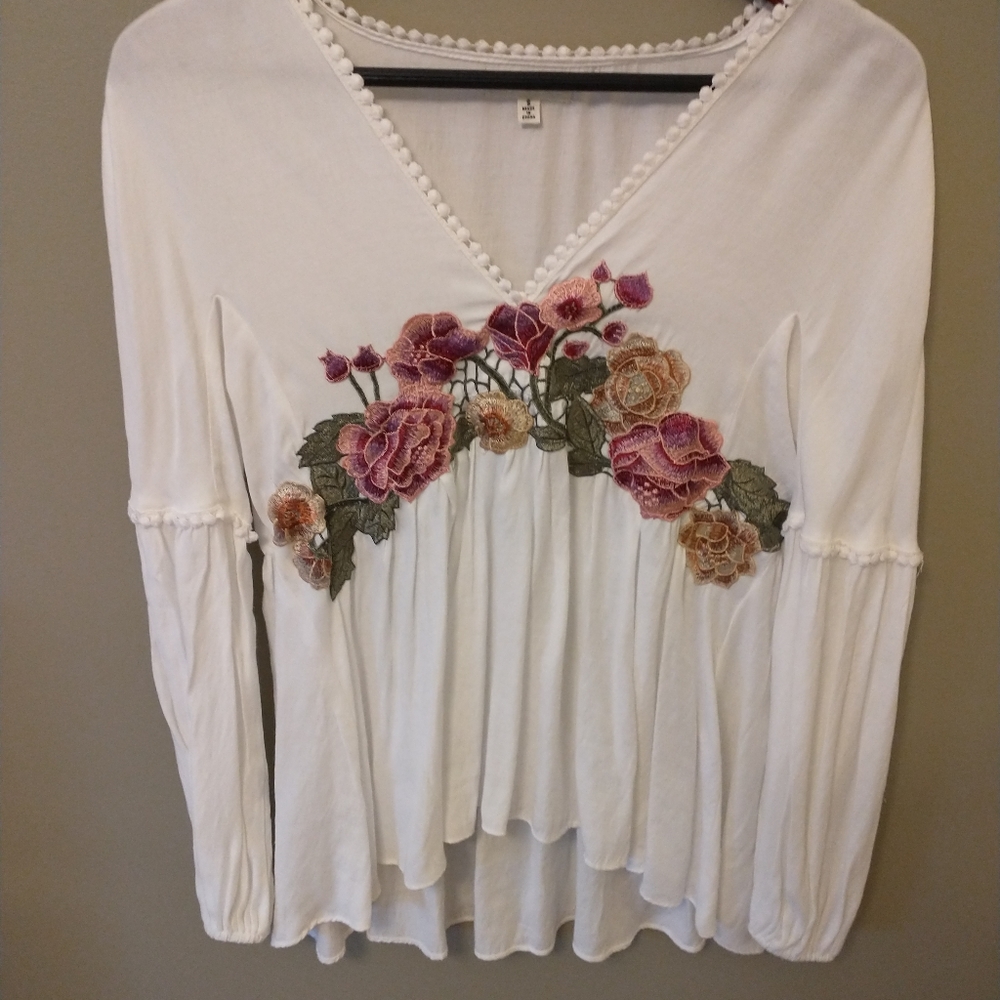 Embroidered peasant blouse